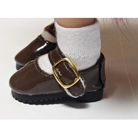 Brown Buckle Shoes for 10" Mini Mia Doll