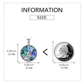 AXELUNA Peace Sign Necklace Sterling Silver Abalone Shell Peace Sign Hand Pendant Necklace Jewelry for Women Men Gift