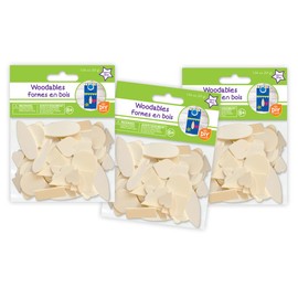 Wood Shapes – Wood Shapes for Crafts Wooden Craft Shapes Unfinished Wooden Shapes Discs Cutouts Approx. 150 Pieces