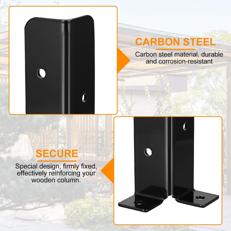 Deck Post Anchor, 4 Pcs Adjustable Post Base Brackets, Heavy