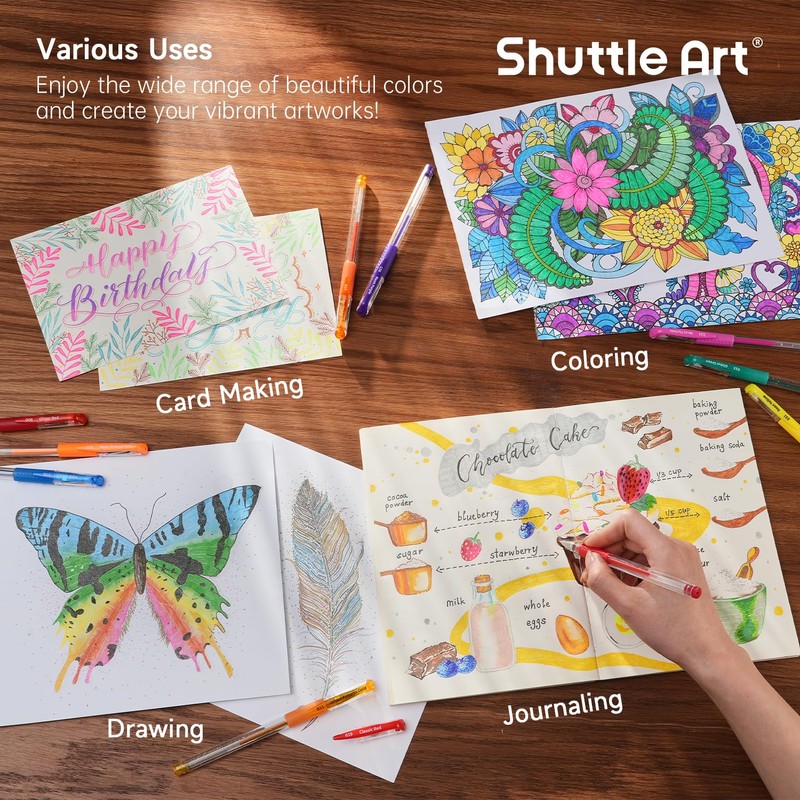 Shuttle Art Gel Pens, 120 Pack Gel Pen Set Packed