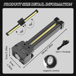 TZQFROCE Posing Lamp Gym Lamp for Posing Portable Camping Light Camping Lamp 180 Degree Folding LED Gym Lamp with Hook for Caping, Picnics, Hiking