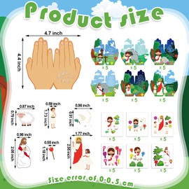 Qeeenar 30 Sets Easter Christian Crafts for Kids Religious Praying Handprint Craft Kits Religious Cutouts DIY Crafts Easter Basket Stuffers Gifts for Sunday School Fun Home Activities Party Supplies