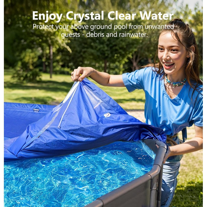 POOLHACKER 2025 Upgrade 15 ft Round Winter Pool Cover -