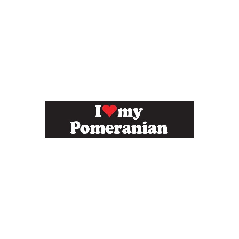 I Love Heart My Pomeranian Dog White Vinyl Decal Sticker