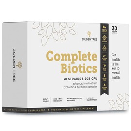 Probiotics Complete Biotics | 20 Billion CFUs | 20 Unique Strains | Perfect Probiotic and Prebiotic Formula | 30 Vegetarian Capsules | Lactobacillus Acidophilus | Shelf Stable | Potency Guaranteed