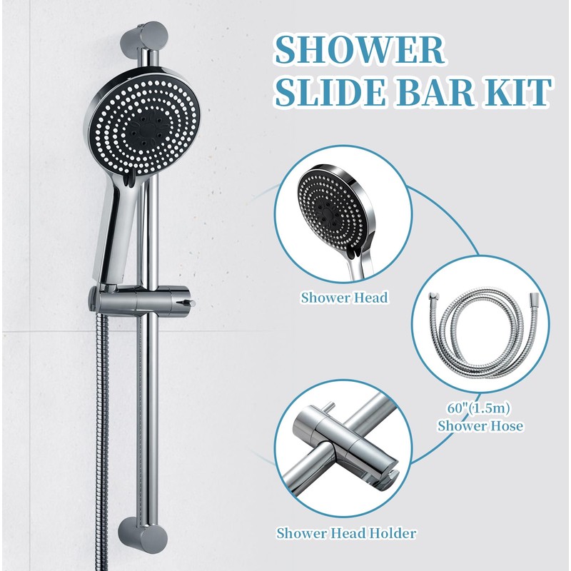 OFFO Shower Slide Bar Combo, Adjustable 27 in Slide Bar