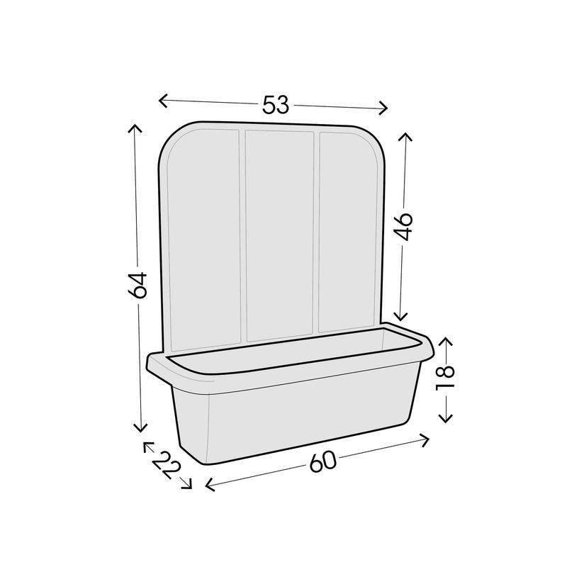 24" Privacy Planters (S/2) - Grey