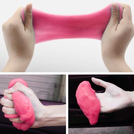 LKAHG Car Crevice Cleaner Gel, Automotive Interior Cleaner Cleaning Putty Detailing Tools, Vehicle Dust Crevice Cleaner Slime Detailing Kit Accessories, Universal for RV, SUV, Truck (Pink)