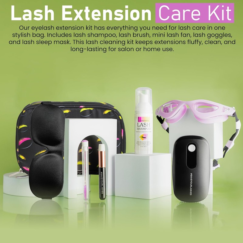 Kit de cuidado de extensiones de pestañas Kit de limpieza