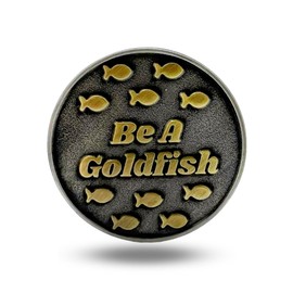 Full Metal Markers Be A Goldfish Unique Magnetic Metal Golf Ball Marker with Divot Repair Tool Accessory for Men & Women (Divot Tool + Ball Marker)