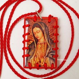 Guadalupe Necklace Escapulario de Hilo Scapular Red New Virgen