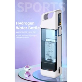 Hydrogen Water Bottle, 300ML Portable Hydrogen Water Bottle Generator, Rechargeable Electrolytic Water Glass Machine, Hydrogen Rich Water Ionizer Machine for Home Travel Office