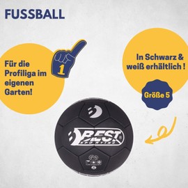 Best Sporting Football Tactics Classic I Football with Classic Design I High-Quality Ball I Football Children in Size 5 I Black Football Children I Durable Training Ball