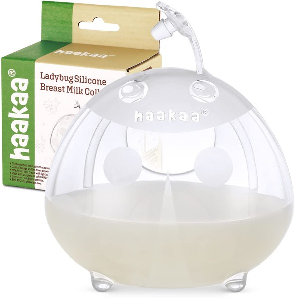 haakaa Ladybug Milk Collector Breast Milk Saver Breast Shell for Breastfeeding, Collect Breastmilk Leaks, Skin-Friendly and Easy to Wear (1.4oz/40ml,1PC)