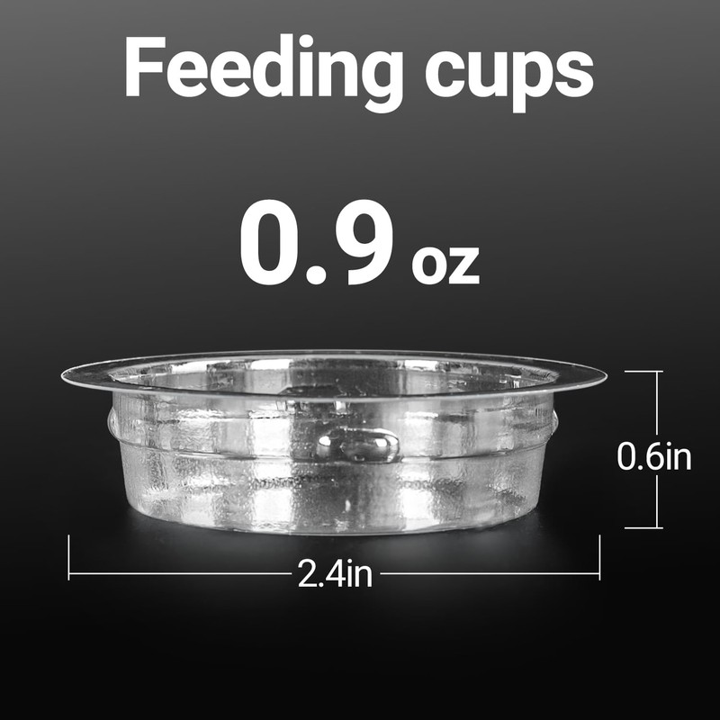 REPTIZOO 30PCS Feeding Cups for Reptile Magnetic Feeder Ledge, Replacement