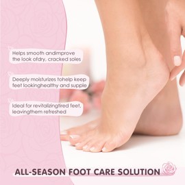AUSLKA Moisturizing Foot Mask with Shea Butter, Foot Masks for Dry Cracked Feet, Hydrating Moisturizer for Feet Dry Skin, Foot Care Gift for Women Men - 6 Pairs (Rose)