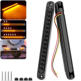 PSEQT 10" LED Trailer Tail Identification Lights Bar Amber Led Turn Signal Light Clearance Rear Marker Lights Assembly Trailer Lighting Strip Waterproof for Pickup Golf Cart Offroad Truck RV UTV, 2Pcs