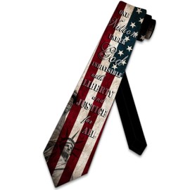 Three Rooker Flag Ties Mens Pledge of Allegiance Necktie Statue of Liberty Tie Patriotic Ties