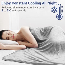 Avoalre 2-in-1 Cooling Cuddly Blanket Made of Cotton, Arc-Chill Microfibre Summer Blanket with Q-Max 0.4, Self-Cooling Blanket, Soft Cooling Blanket for Children and Adults, 130 cm x 170 cm