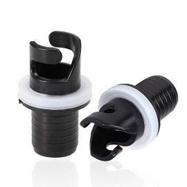 JSUOEO Boat Foot Pump Hose Adapter, H-R Valve Kayak Adapter 2PCS Inflatable Boat Valves Hose Adapter Connector Inflatable Kayak Pump Hose Adapter Plastic Air Valve Adapter Size 1.97inch Black