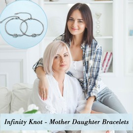 EYQV Mother Daughter Gifts, Infinity Knot Bracelets Mother Daughter Bracelets for Women Girls, Sweet Gifts for Mum Daughter, Birthday Christmas Gifts Mothers Day Gifts from Daughter