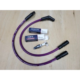 Ton's Performance Tons Purple 10mm Spark Plug & Wires kit EFI Harley H-D FLT FLHT FLHR FLTR 99-08