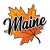 RetroPlanet Maine Autumn Leaf Die Cut Vinyl Sticker