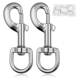 GOLD DEER 2Pcs 3.5 Inch Flag Swivel Snap Clips Hooks Swivel Eye Bolt Snap Hook Flag Clips for Rope Snap Clip with Swivel Eyelet for Diving Pet Leash Key Chain Flag Clothes Line