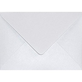 Netuno Envelopes Mother of Pearl White DIN B6 125 x 175 mm Aster Metallic White Envelopes Pearl White Pearlescent Metallic Glossy Envelopes for Wedding Christening Confirmation Easter Christmas Pack