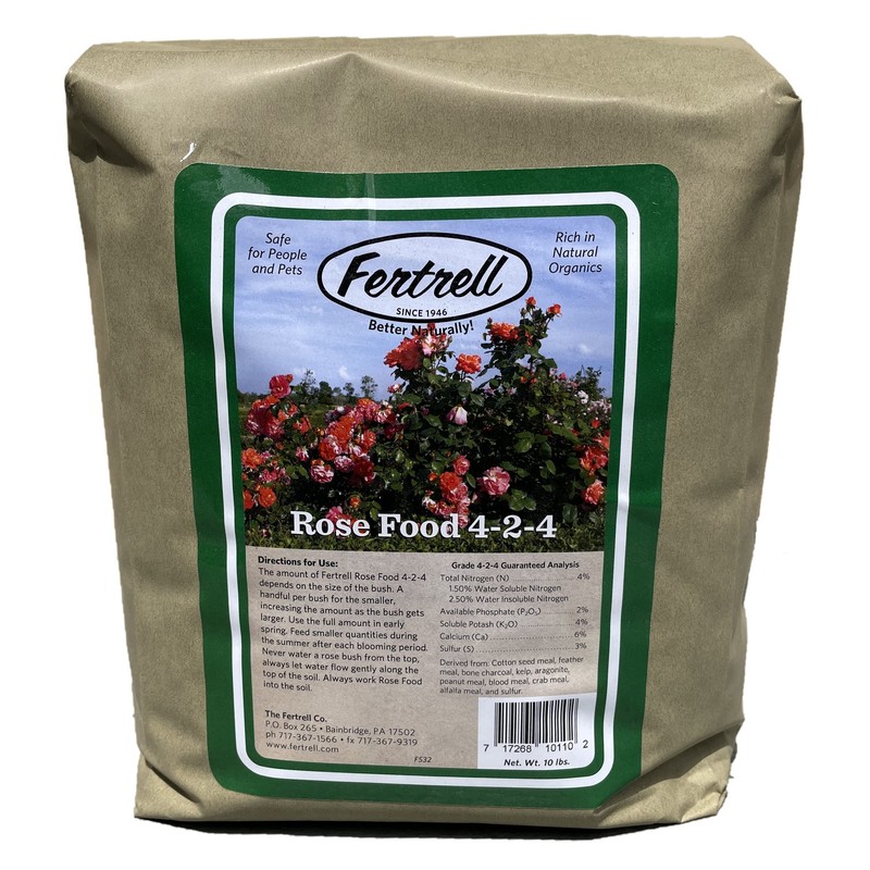Fertrell Rose Food 4-2-4 Organic Fertilizer, 10lb or 25lb