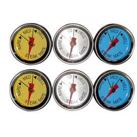 SteakMate Color Coded Outdoor Grilling Steak Thermometers, Set of 6