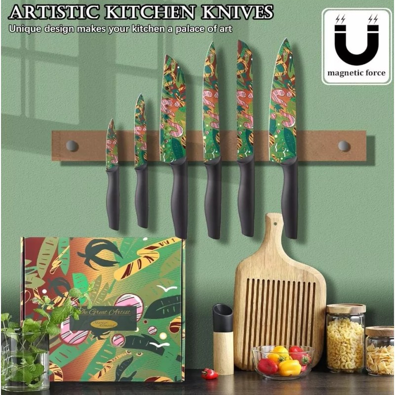 Marco Almond Knife Set - 6 Stainless Steel Kitchen Knives