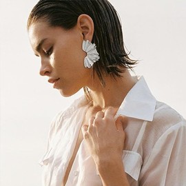 Gold Flower Earrings for Women Gold Statement Earrings BoHo Gold Earrings Gold and Silver Earrings Large Gold Studs Earrings for Women Gold Accessories for Women Jewelry Set Silver