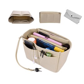 Vocridy Handbag Organiser, Felt Bag Organiser with Multiple Compartments, Pocket Organiser for Women Handbags, Organiser Bag Organiser Shopper, Durable Inner Pocket for Handbags