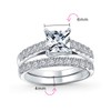 Brilliant Cubic Zirconia Square Princess Cut Solitaire Cathedral Setting Thin