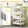 TOOLF 4-Tier Metal Rolling Cart with Wheels, Storage Utility Organizer