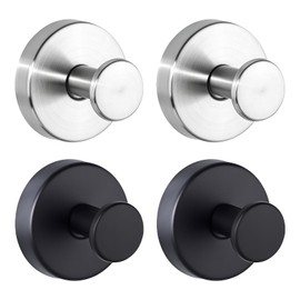 Suction Cup Hooks for Shower - 4Pcs Removable Shower Towel Suction Hooks,No Drill Stainless Steel Towel Hooks - No Damage,for Hanging up to 22 lbs,Heavy Duty Towel Hooks for,Mirror,Wall,Glass etc