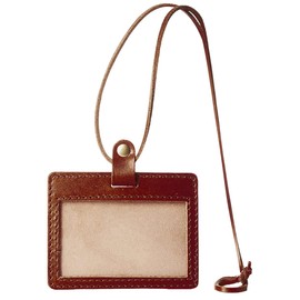 BlissLeather (Tochigi Leather Made in Japan) Luxury Genuine Leather Pass Case with Neck Strap Made in Japan, dark brown_1