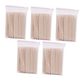Baluue 500 Pcs Sticks Nail Grinder Manicure Set Double Sided Wax Applicator Sticks for Eyebrows Bikini Hair Removal
