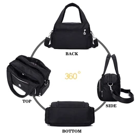 MINTEGRA Crossbody Bag for Women Waterproof Handbag Multi-Pocket Nylon Travel Shoulder Purse, Black, Medium, Classic