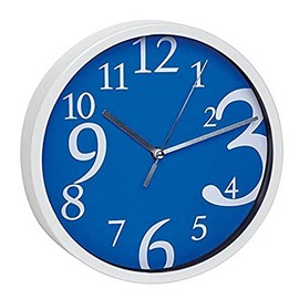 TFA Dostmann TFA 60.3034 Analogue Wall Clock with Silent Movement, blue
