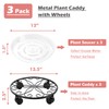 lucpur 3 Pack Metal Plant Caddy with Wheels 13.5 Inch