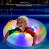 LED Inflatable Swim Ring with 2 Handles Transparent Swimming Floating