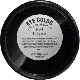 Pure Ziva Eclipse Shimmering Glitter Black Onyx Chrome Dark Grey Pressed Powder Single Vegan Eyeshadow; Talc, Paraben & Cruelty Free