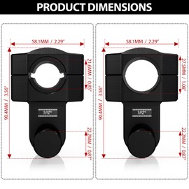 1PZ BB2-CD1 Pivoting Handlebar Clamp Risers Replacement for Universal Motorcycle 2" Raise Clamps for 7/8" or 1 1/8" Handlebars Mount To 7/8" Stem Clamp