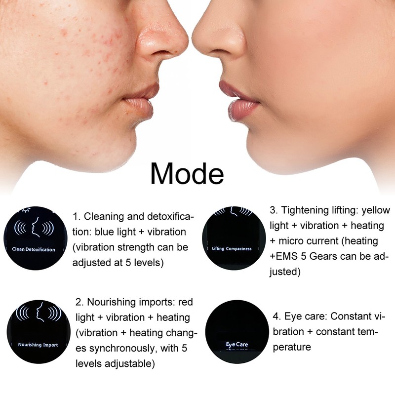 Photon Light Therapy Machine Vibration Face Lifting Tightening Face Care