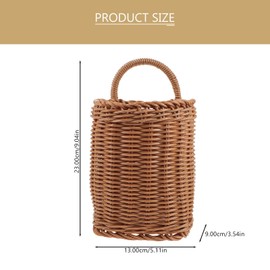 OKUMEYR Hanging Basket for Doors Made of Rattan Boho Round Baskets Wicker Basket Storage Baskets Hanging Organiser Basket Hanging Storage Holder Wall Mounted Hanging Basket