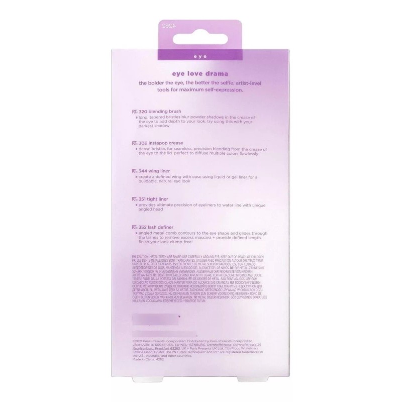 Real Techniques Kit Brochas Maquillaje Eye Love 5 Pzas C30