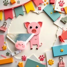 Pig Retractable Badge Reel School Supplies Students ID Card Clips Work Card Clip Keys Lanyard Panda Bunny Name Card Holder Badge Holders